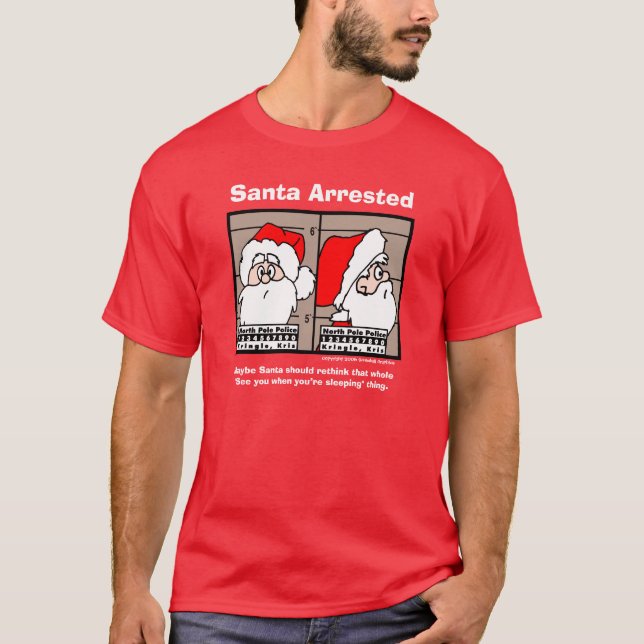 Camiseta de la fotografía de detenido de Papá Noel (Anverso)