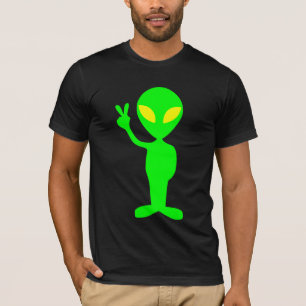 CAMISETA DE LA FUNNY DE LA PAZ DE ALIEN