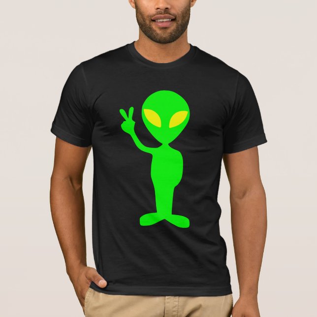 CAMISETA DE LA FUNNY DE LA PAZ DE ALIEN (Anverso)
