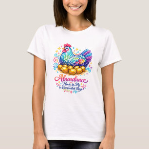 Camiseta de la Gallina Dorada con 8 Huevos de Oro