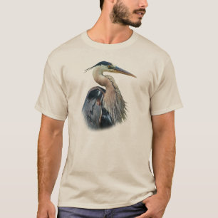 Camiseta de la garza de gran azul