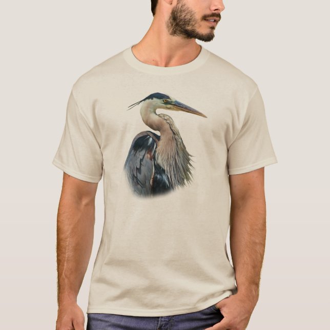 Camiseta de la garza de gran azul (Anverso)