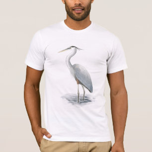 Camiseta de la garza de gran azul