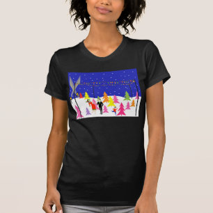 Camiseta de la granja de árboles de Navidad retro