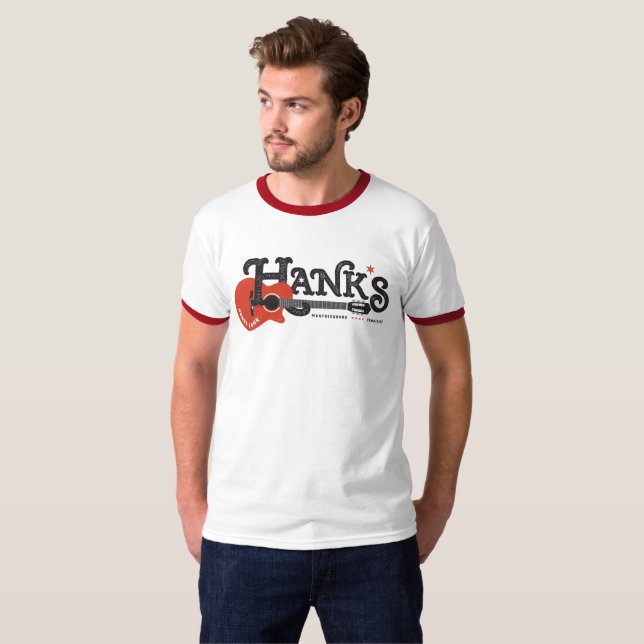 Camiseta de la guitarra de Hank en rojo (Anverso completo)