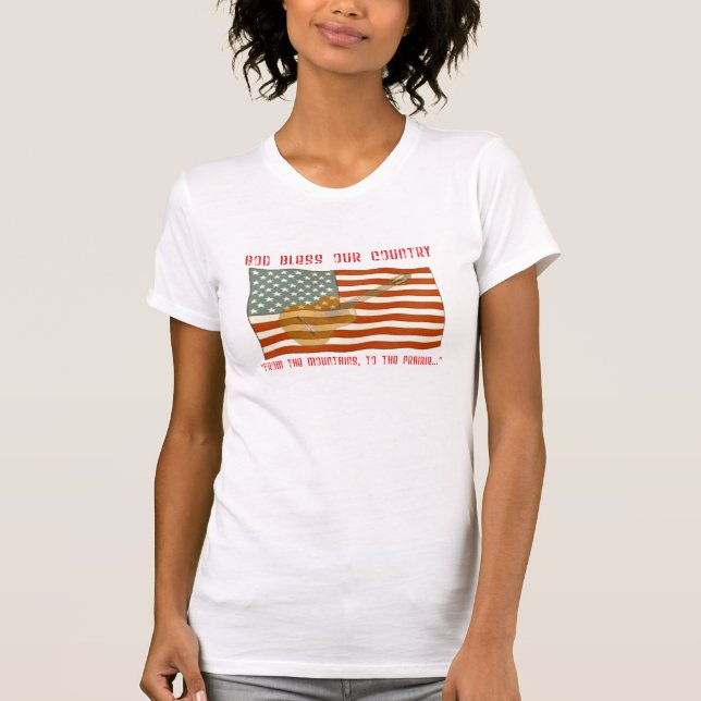 Camiseta de la guitarra de la bandera americana (Anverso)