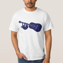 Camiseta de la guitarra de la pereza (azul marino)