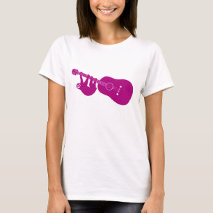 Camiseta de la guitarra de la pereza (rosa)