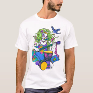 Camiseta de la hada del Hippie de la guitarra del