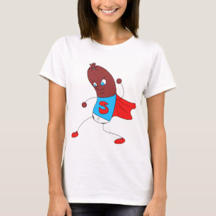 Camiseta de la hembra del hombre del salami
