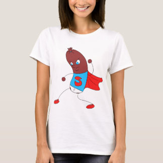 Camiseta de la hembra del hombre del salami