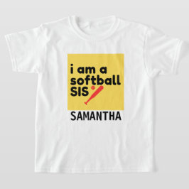 Camiseta de la hermana del Softball Personaliza Pe