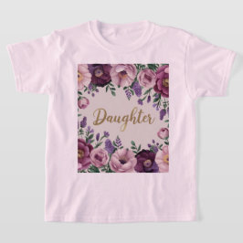 Camiseta de la hija de flores rosadas