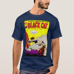 Camiseta de la historieta del gato negro de los añ