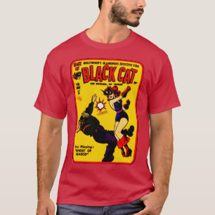 Camiseta de la historieta del gato negro de los añ