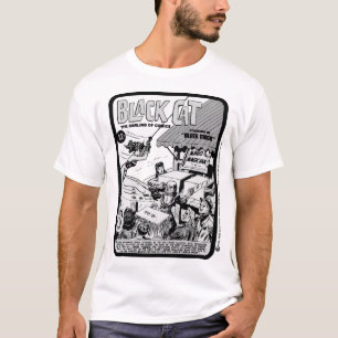 Camiseta de la historieta del gato negro de los añ