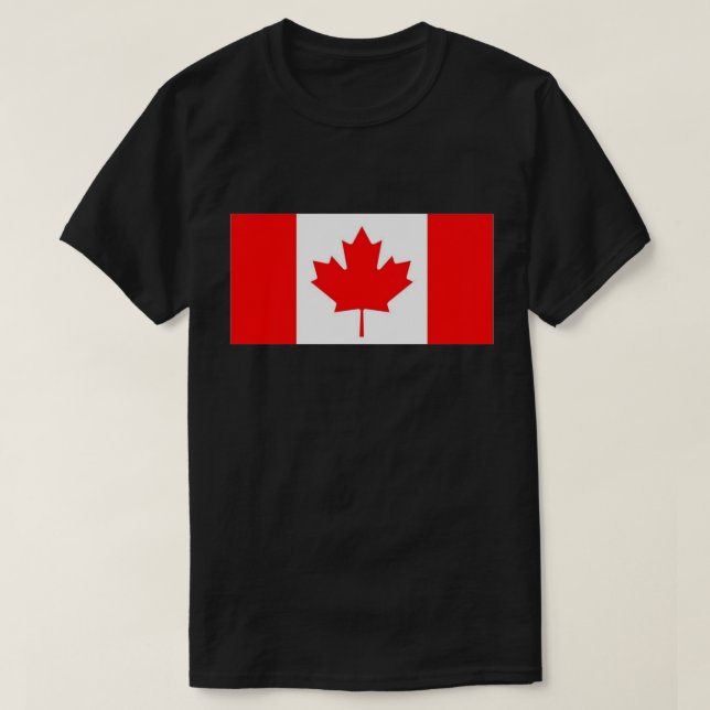 Camiseta de la hoja de arce blanco y roja de Canad (Diseño del anverso)