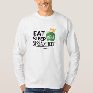 Camiseta de la hoja de cálculo de sueño