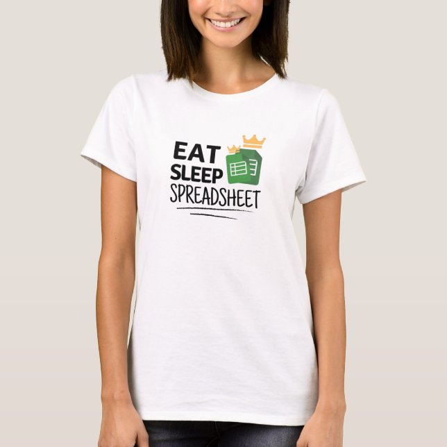 Camiseta de la hoja de cálculo de sueño (Anverso)