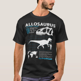 Camiseta de la hoja informativa de Allosaurus