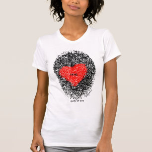 Camiseta de la huella dactilar del corazón del