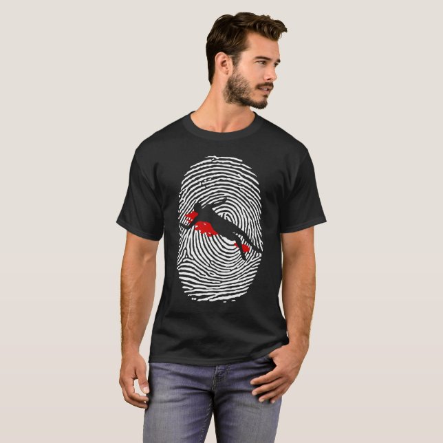 Camiseta de la huella dactilar del investigador de (Anverso completo)