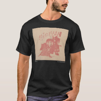 Camiseta de la impresión de la viruela, negra