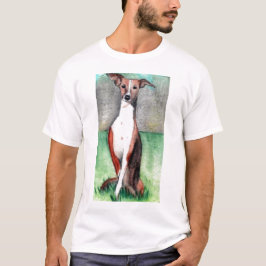 camiseta de la impresión del arte del galgo