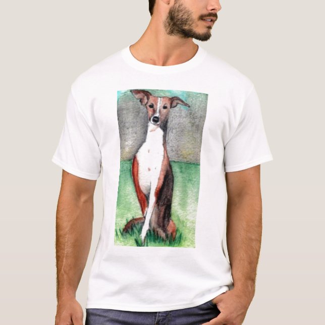 camiseta de la impresión del arte del galgo (Anverso)