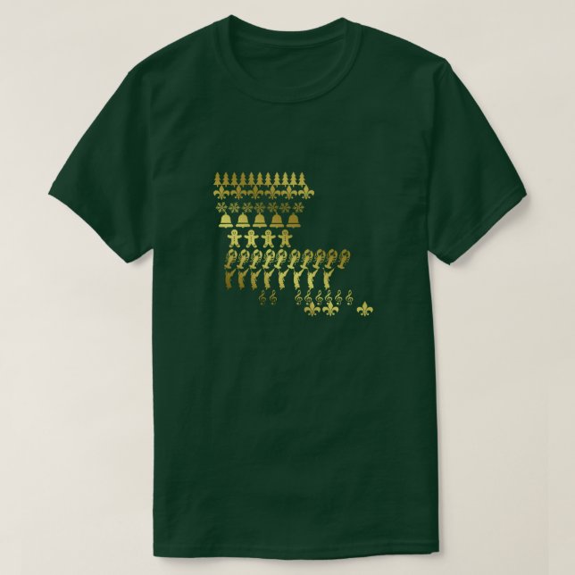 Camiseta de la impresión del oro del día de fiesta (Diseño del anverso)