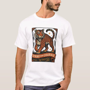 Camiseta de la insignia del tigre con valentía