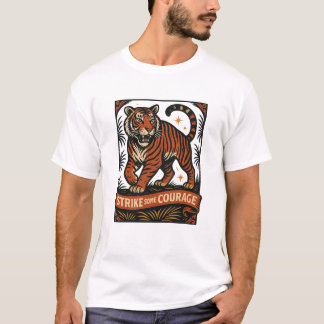 Camiseta de la insignia del tigre con valentía