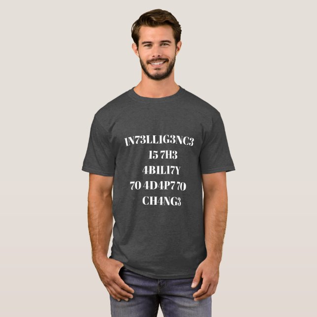 Camiseta de la inteligencia para los hombres (Anverso completo)