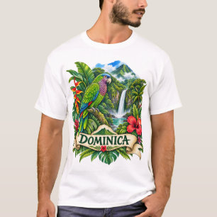 Camiseta de la isla de Dominica acuarela