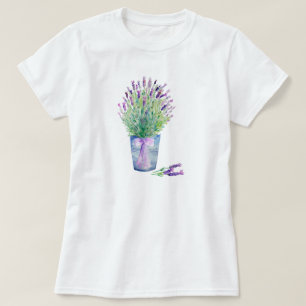 Camiseta de la lavanda francesa de la acuarela