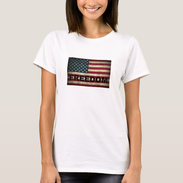Camiseta de la libertad de la bandera estadouniden (Anverso)
