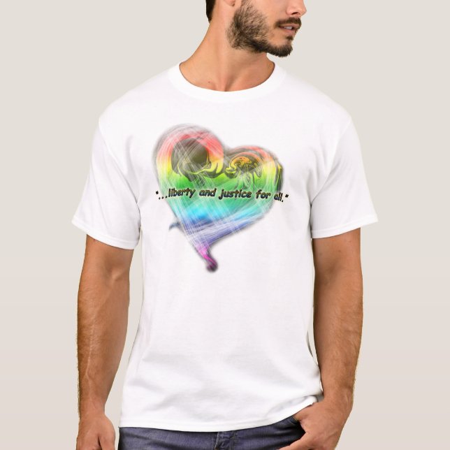 Camiseta de la libertad del corazón del arco iris (Anverso)