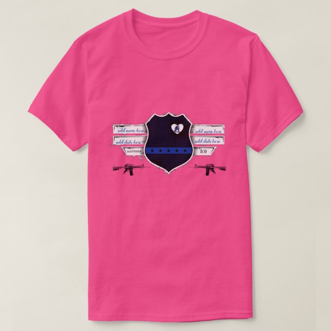 Camiseta de la línea azul delgada de Miami-Dade (Diseño del anverso)