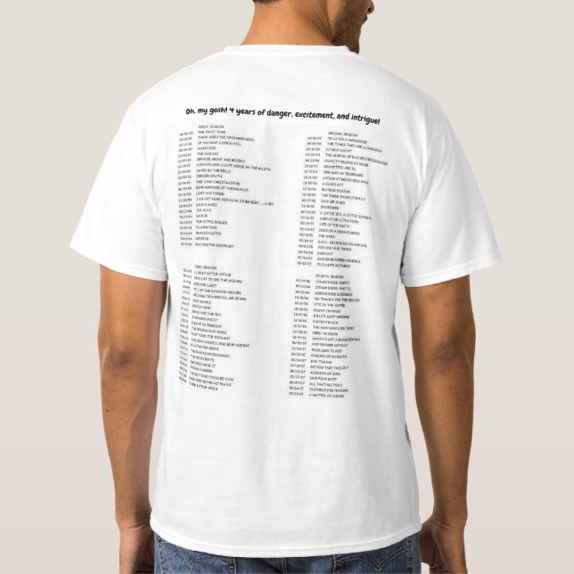 Camiseta de la lista de episodios (Reverso)