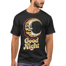 Camiseta de la luna del retro de la buena noche