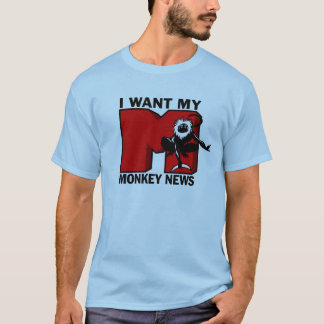 Camiseta de la luz de las noticias del mono