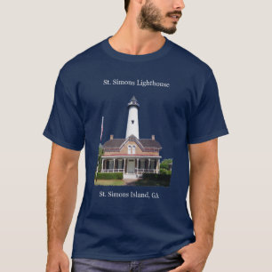Camiseta de la luz de St Simons con letras blancas