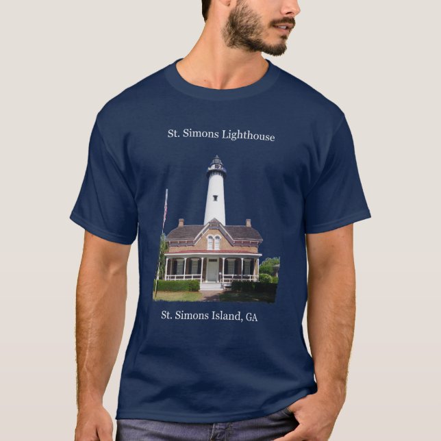 Camiseta de la luz de St Simons con letras blancas (Anverso)