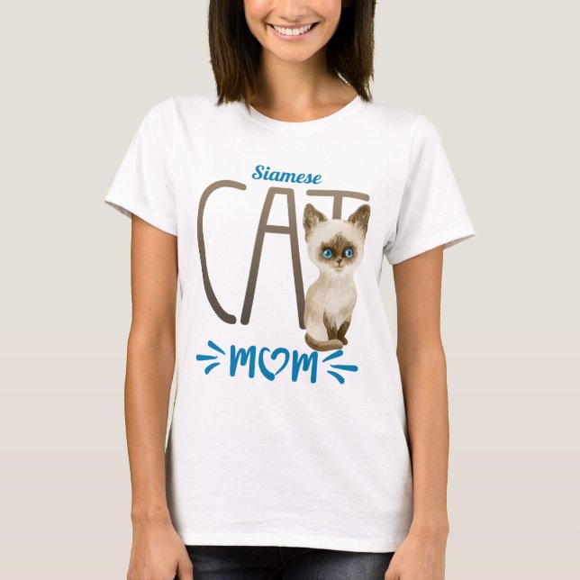 Camiseta De La Madre Del Gato Siamés (Anverso)