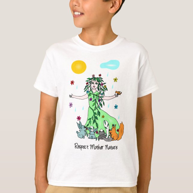 Camiseta de la madre naturaleza del respecto (Anverso)