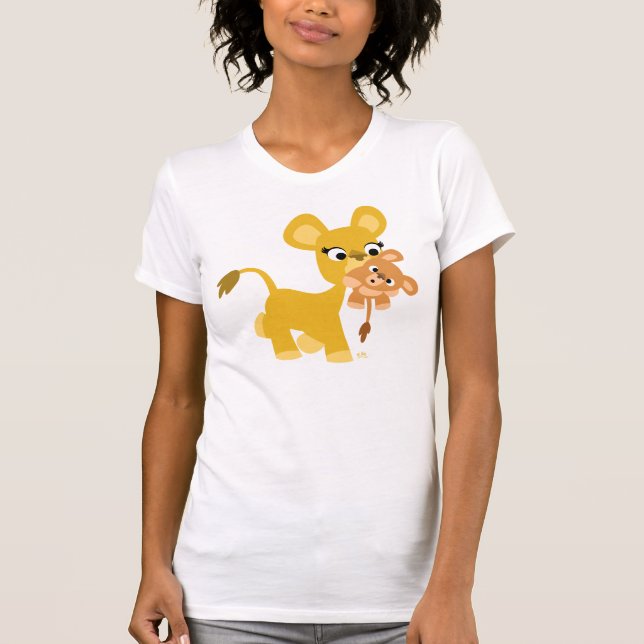 Camiseta de la madre personalizado León y Cachorro (Anverso)