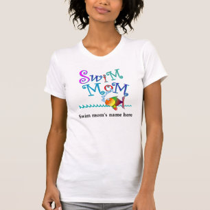 Camiseta de la mamá de la nadada del personalizar