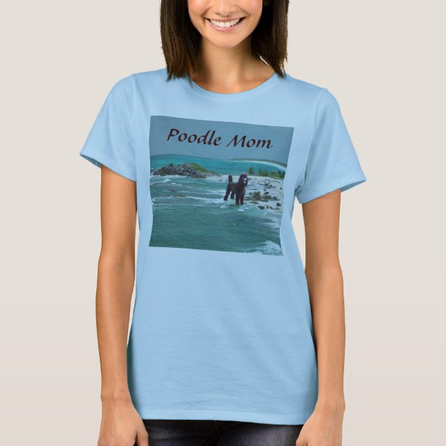 Camiseta de la mamá de la playa del caniche (Anverso)