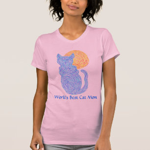 Camiseta de la mamá del gato de los mundos lindos