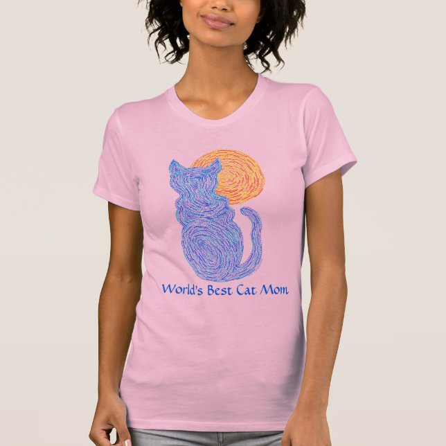 Camiseta de la mamá del gato de los mundos lindos (Anverso)